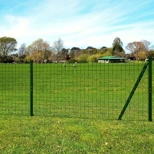 IKAYAA Maschendrahtzaun Komplett Set mit Erdspießen 25 x 1,7 m Gartenzaun-Set Gitterzaun Zaunset Gartenzaun Komplettset Drahtzaun Weidezaun Maschendrahtzaun Anthrazit von IKAYAA