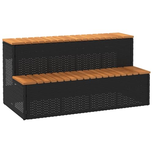 IKAYAA Polyrattan Whirlpooltreppe Spa-Einstiegsstufe Stufe Blumenhocker Tritt Stufe Whirlpool-Stufe 2-Stufen-Leiter Tritthocker Stufe für Whirlpool 100 x 50 x 50.5 cm, Schwarz IKAYAA Polyrattan Whirlpooltreppe Spa-Einstiegsstufe Stufe Blumenhocker Tritt Stufe Whirlpool-Stufe 2-Stufen-Leiter Tritthocker Stufe für Whirlpool 100 x 50 x 50.5 cm, Schwarz von IKAYAA