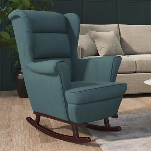 IKAYAA Schaukelstuhl Wohnzimmer Schaukelsessel Ohrensessel Sessel Schlafzimmer Relaxsessel Schaukelstühle mit Armlehnen Lesesessel Lesestuhl XXL Polstersessel Lounge Chair von IKAYAA