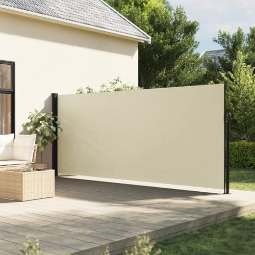 IKAYAA Seitenmarkise ausziehbar 160x600 Alu-Seitenmarkise Wandmakise Sichtschutz Sonnenschutz Blickdicht Windschutz Seitenrollo für Terrasse, Garten, Seitenmarkis-Creme-160 x 600 cm IKAYAA Seitenmarkise ausziehbar 160x600 Alu-Seitenmarkise Wandmakise Sichtschutz Sonnenschutz Blickdicht Windschutz Seitenrollo für Terrasse, Garten, Seitenmarkis-Creme-160 x 600 cm von IKAYAA