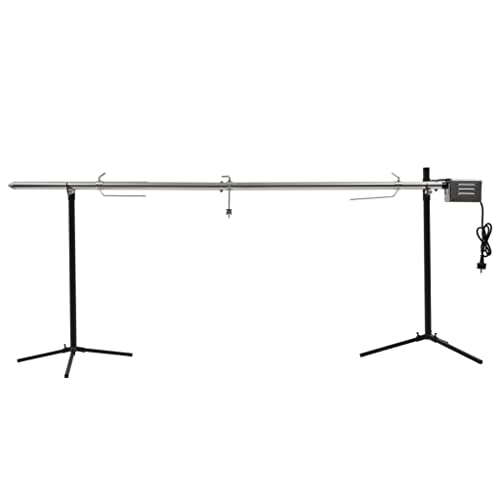 IKAYAA Spanferkelgrill mit Motor Rotisserie Grill Mit Motor Elektrischer Drehspieß BBQ-Spießgrill für Schwein, Lamm, Ziege Spanferkelgrill Edelstahl 207×45×81 cm von IKAYAA