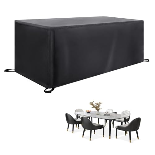 IKDZCM Abdeckung für Gartenmöbel 110x50x55cm/LxWxH Schwarz Gartenmöbel Abdeckung Wasserdicht Abdeckplane Gartenmöbel Winterfest Schutzhülle Gartentisch Abdeckung für Möbelsets Tische und Stühle von IKDZCM