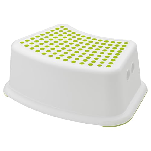 2 XIKEA Kinderhocker FÖRSIKTIG, Weiß/Grün (Modell 2013) von IKEA