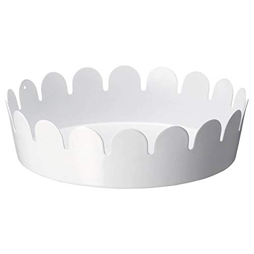 ikea 2-er Set Untersetzer SOMMAR weiße Untertasse aus lackiertem Stahl - für Kerzen oder Blumentöpfe - 11cm Durchmesser - für drinnen und draußen von ikea