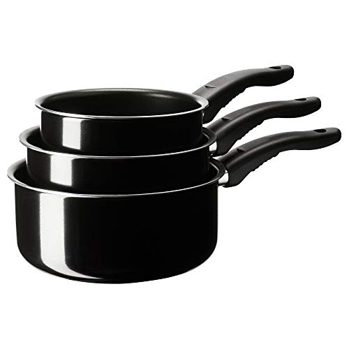 IKEA 201.393.22 Kavalkad Kasserolle, 3-teilig, Schwarz von IKEA