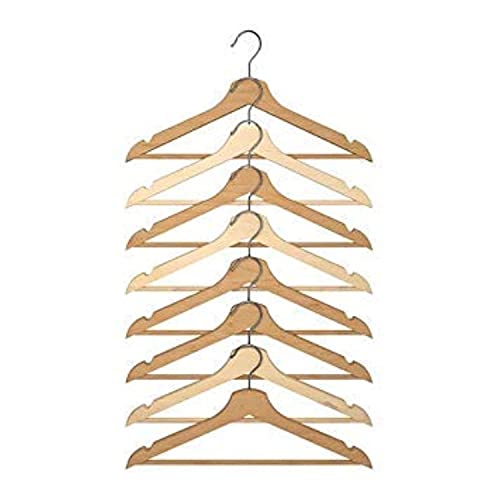 IKEA 8-er Set Holz-Kleiderbügel "BUMERANG" geschwungene Kleiderbügel aus Massivholz - Breite 43 cm - Stärke 14 mm von IKEA