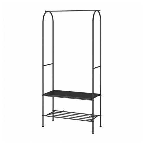 IKEA GRÅFJÄLLET Garderobenständer Schwarz mit Schuhablage - Metall Garderobenstange von IKEA
