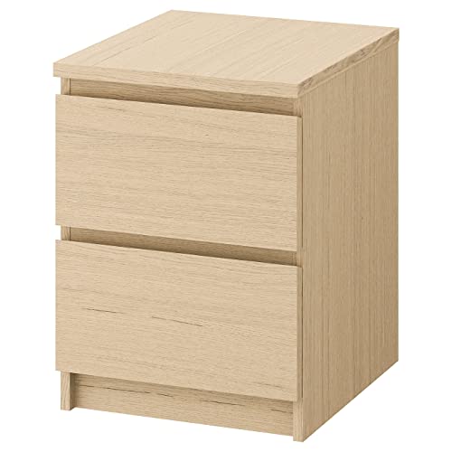 IKEA Malm 101.786.01 Kommode mit 2 Schubladen, Eichenfurnier weiß gebeizt von Ikea