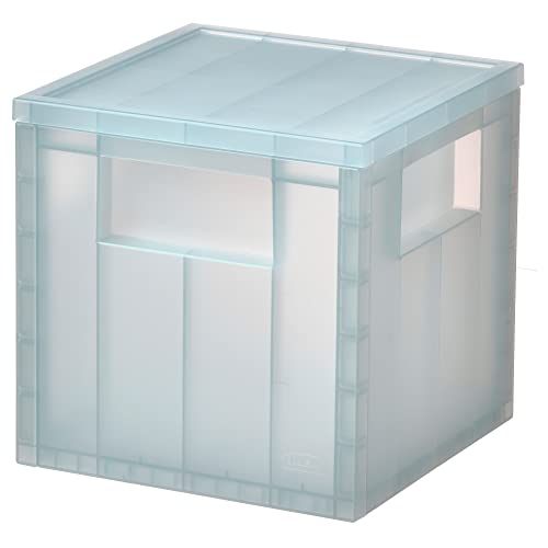 IKEA PANSARTAX Aufbewahrungsbox mit Deckel, 16,5x16,5x16,5 cm, transparent grau-blau von Ikea