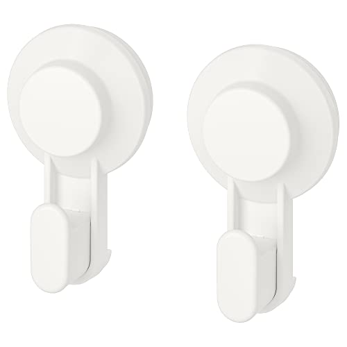 IKEA TISKEN Haken mit Saugnapf, weiß - 5 Haken, Kunststoff, Modern, Wandmontage, 4x8x2 cm, max. 5 kg, für Glas & Fliesen IKEA TISKEN Haken mit Saugnapf, weiß - 5 Haken, Kunststoff, Modern, Wandmontage, 4x8x2 cm, max. 5 kg, für Glas & Fliesen von IKEA
