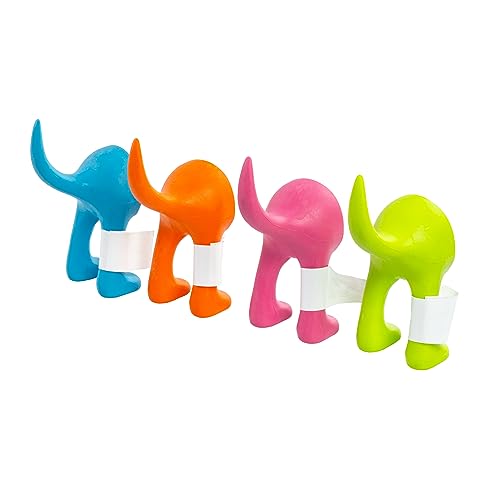 Ikea BASTIS Hundeschwanz Wandhaken, seltene Farben, 12 cm, Gummi, 4 Stück (Grün/Orange/Rosa/Blau) von Ikea