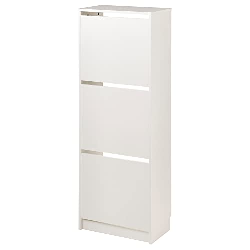 Ikea BISSA Schuhschrank mit 3 Fächern, 49 x 28 x 135 cm, Weiß von Ikea