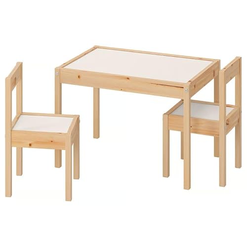 Ikea Latt Kindertisch mit 2 Stühlen, Weiß/Kiefer - für kleine Räume oder Zimmer von IKEA