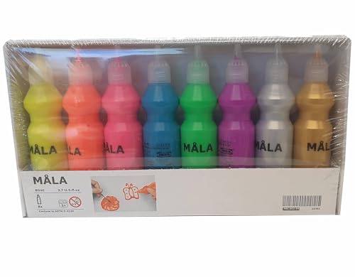 Ikea MALA Glitterfarben fluoreszierend; 8 Stück von IKEA