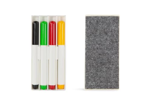 Ikea MALA Whiteboard-Stifte - 4 Stück - mit Box und Tafel-Wischer - Farben: rot, grün, schwarz und gelb - selbstverständlich giftfrei von IKEA