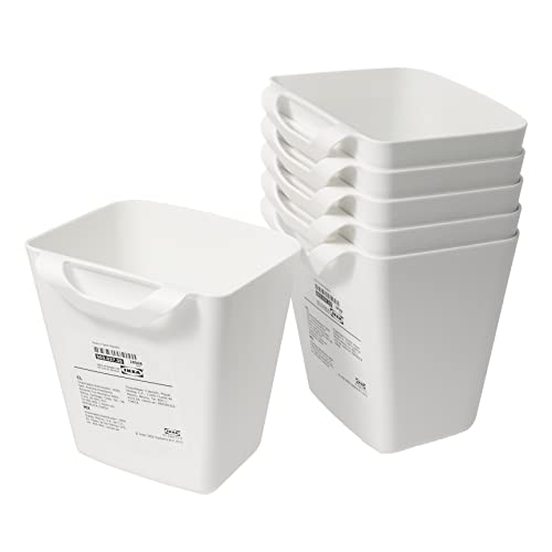 Ikea SUNNERSTA Küchenhängebehälter, weiß, 12 x 11 x 13 cm, 750 ml, Kunststoff, 503.037.35 - 6er Set von Ikea