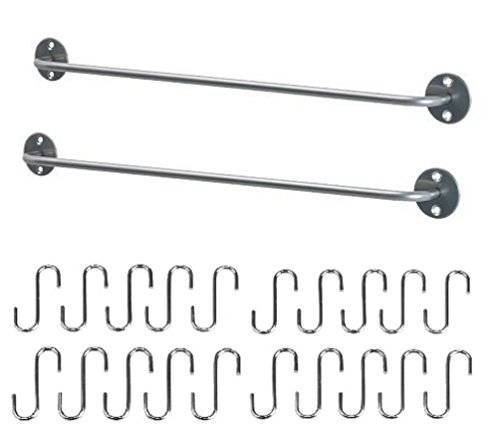 Ikea Steel Kitchen Organizer Set, 2 Rails and 20 Hooks, Silver Ikea Steel Kitchen Organizer Set, 2 Rails and 20 Hooks, Silver von IKEA