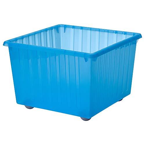 Ikea VESSLA Aufbewahrungsbox mit Rollen, 39 x 39 cm, blau von Ikea