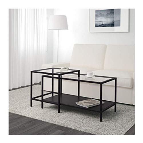 Ikea Vittsjo Nisttische, 2 Stück, schwarz-braun, Glas, 802.153.32, Größe 35 3/8x19 5/8" von Ikea