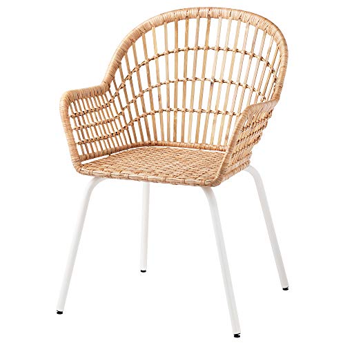 NILSOVE Sessel mit Armlehnen 57x57x82cm Rattan/Weiß von ProTuning