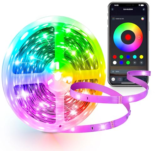 IKERY LED Strip 20m RGB Ambient-Lichtband - 16 Mio. Farben, Farbwechsel, Musik-Sync, Fernbedienung & App-Steuerung, LED-Lichtband für Raumgestaltung von IKERY