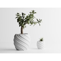 Gerippter Fließender Blumentopf - Moderner Pflanztopf | 3D-Gedruckt Umweltfreundlich Individuelle Größen Verfügbar von IKEYAMAA