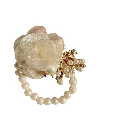 Brautjungfer Hand Blume Brautjungfer Handgelenk Blume Handarbeit Schwesterlich gebunden Ringel Brosche Hochzeit edlen Schmuck(Pearl wrist flower) von IKFGTJRE