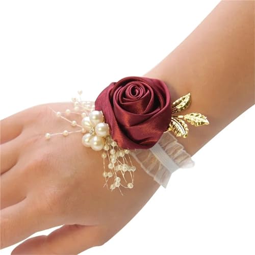 Brautjungfer Hand Blume Brautjungfern Handgelenk Blumen Hochzeit Blumen Handgelenk Girlanden Liefert 7 * 7 Cm(Color 01) von IKFGTJRE