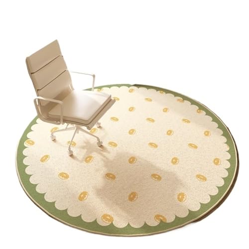 Bürostuhl Unterlage Runder Lern-Computerzimmer-Teppich, einfache Teppiche for Schlafzimmer, weich und leicht zu reinigen, Arbeitszimmer-Teppich, großflächige Teppiche for Wohnzimmer(C,80x80cm) von IKFGTJRE
