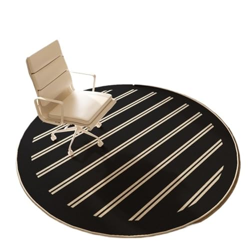 Bürostuhl Unterlage Runder Lern-Computerzimmer-Teppich, einfache Teppiche for Schlafzimmer, weich und leicht zu reinigen, Arbeitszimmer-Teppich, großflächige Teppiche for Wohnzimmer(F,140x140cm) von IKFGTJRE