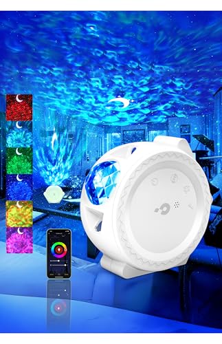 Sternenhimmel Projektor, LED Galaxy Nachtlicht Projektor mit Bluetooth Lautsprecher, Timer, Fernbedienung, Sternenprojektor Night Light für Kinder Erwachsene Schlafzimmer Geschenk Party (White) von IKHDCYH
