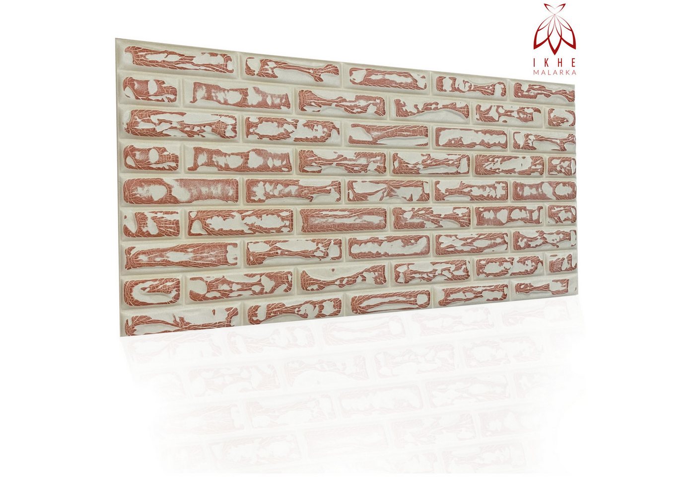 IKHEMalarka 3D Wandpaneel 4,10,16 Quadratmeter Polystyrol Deckenpaneele XL Brick, BxL: 50,00x100,00 cm, 0,50 qm, (20-tlg) Ziegeloptik Steinoptik Backstein Wandpaneele von IKHEMalarka