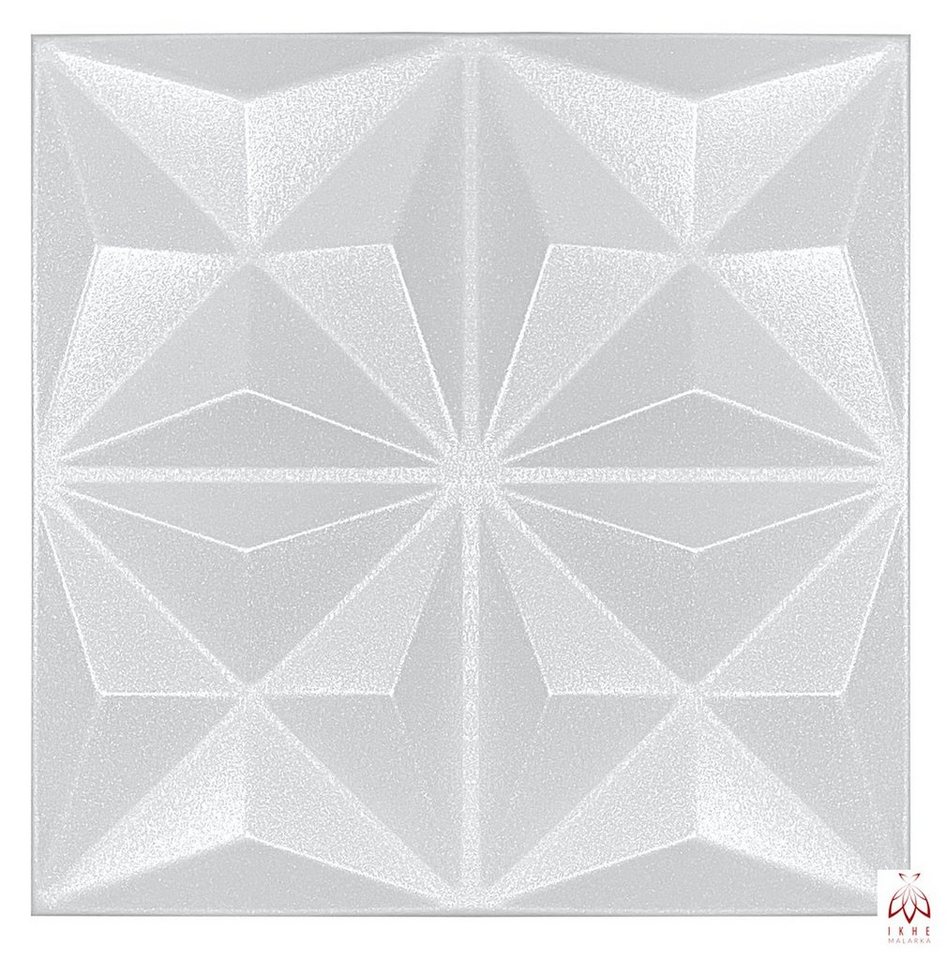 IKHEMalarka 3D Wandpaneel 4m²/16PCS Wanddeko Wandverkleidung Deckenpaneele POLYSTYROL, BxL: 50,00x50,00 cm, 0,25 qm, (16-tlg) 16 Stück = 4m² von IKHEMalarka