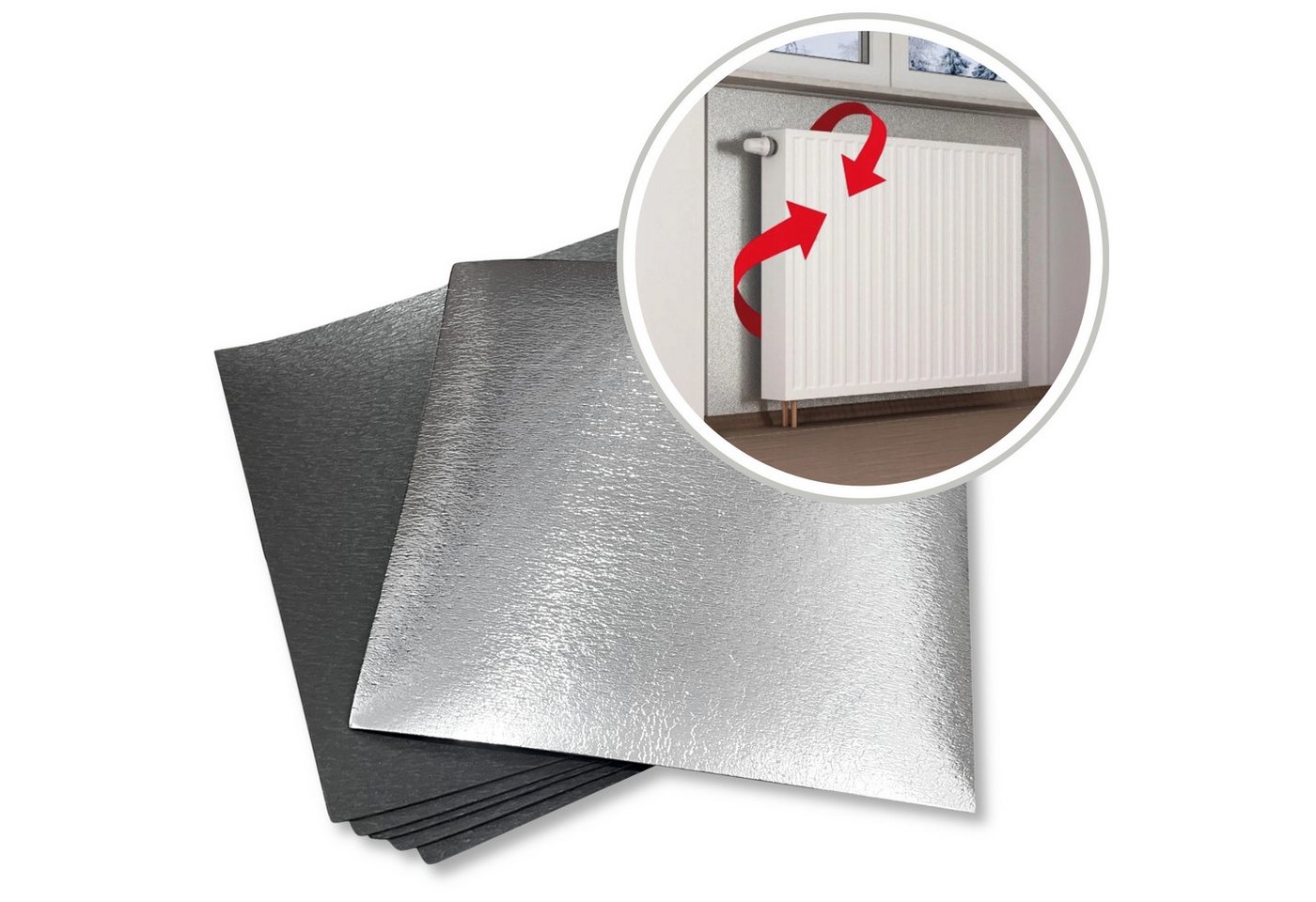 IKHEMalarka Dämmplatte Heizkörper-Isolierplatten Isolierung Dämmung Isoliermatte, (Styropor Polystyrol XPS mit PET-Folie, 2 Quadratmeter), Hinter Heizkörper für Wärmehaltung, Dach, Boden von IKHEMalarka