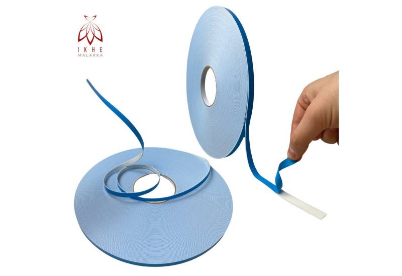 IKHEMalarka Doppelklebeband Extra Stark doppelseitiges Klebeband (15-St., 1 stück = 45 Meter lang) Universal für leichte Objekte - Artikel/Breite 9 mm, Dicke 1 mm von IKHEMalarka