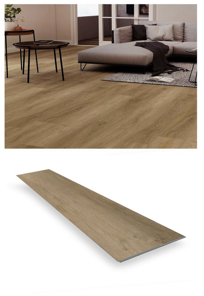 IKHEMalarka Vinylboden – 4,5 mm – Loc-Click – 2,782 m² – Premium, Integrierte Trittschalldämmung – reduziert Geräusche erhöht den Wohnkomfort, Loc-Click-System für DIY und Renovierung von IKHEMalarka