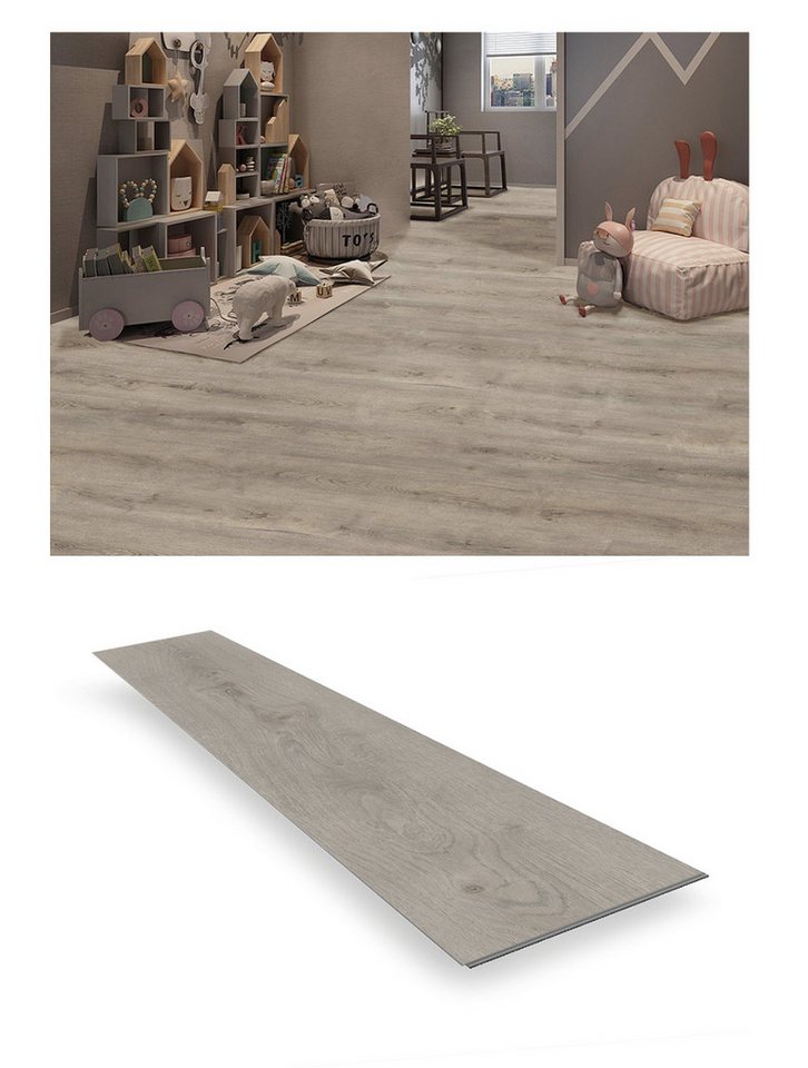 IKHEMalarka Vinylboden – 4,5 mm – Loc-Click – 2,782 m² – Premium, Integrierte Trittschalldämmung – reduziert Geräusche erhöht den Wohnkomfort, Loc-Click-System für DIY und Renovierung von IKHEMalarka
