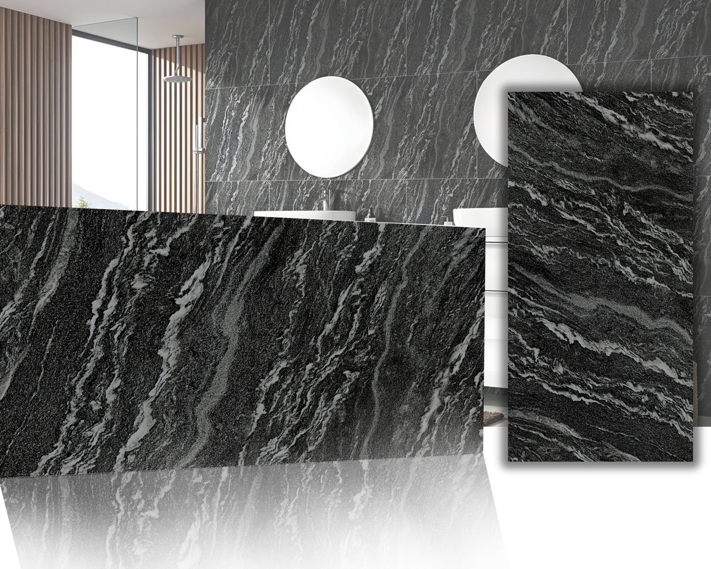 IKHEMalarka Wandpaneel Marmoroptik – Hochwertige PVC Wandverkleidung, BxL: 60x120 cm, 0,72 qm, (0,72m², 1 Stück) Alternative zu Fliesen & Marmor von IKHEMalarka