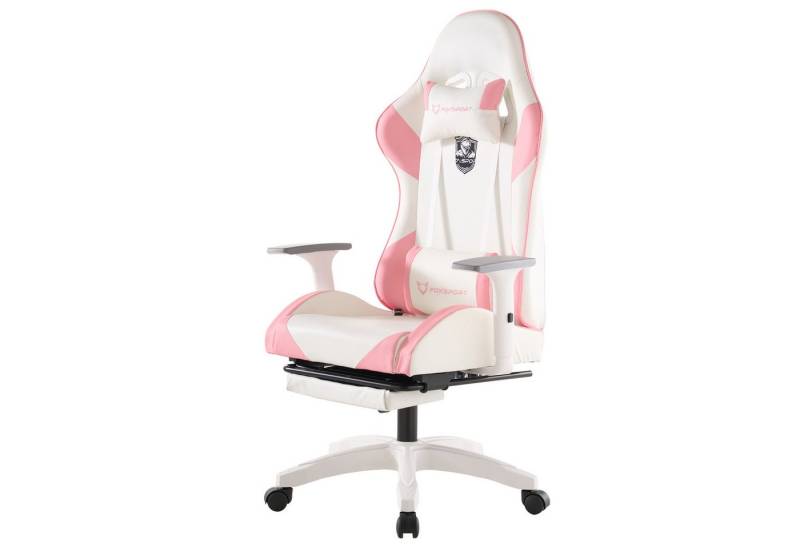 IKIDO Gaming-Stuhl PC-bureaustoel, ergonomisch (Packung), mit Fußstütze, belastbar bis 200 kg, 150° verstellbare Rückenlehne von IKIDO