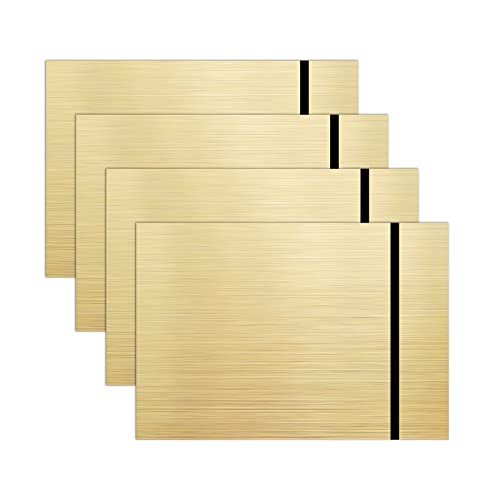 IKIER Doppelfarbige Kunststoffplatte, 4 Stück 20x30cm Metallfarbe ABS Acrylplatten Acrylglas für Lasergravur Schneiden handwerk und DIY Bastelprojekte, Mattes Gold Schwarz von IKIER