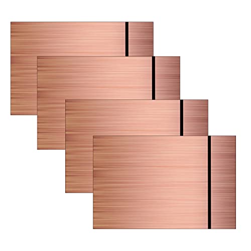 IKIER Doppelfarbige Kunststoffplatte, 4 Stück 20x30cm Metallfarbe ABS Acrylplatten Acrylglas für Lasergravur Schneiden handwerk und DIY Bastelprojekte, Mattes Roségold Schwarz von IKIER