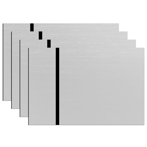 IKIER Doppelfarbige Kunststoffplatte, 4 Stück 20x30cm Metallfarbe ABS Acrylplatten Acrylglas für Lasergravur Schneiden handwerk und DIY Bastelprojekte, Mattes Silber Schwarz von IKIER