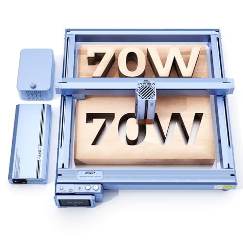 IKIER K1 Pro Max 70W Laser Graviermaschine, Laser Cutter Lasergravierer mit Air Assist, Z-Achse intelligent, Kreuz Positionierungssystem, Lasergravur Maschine auf Holz, Acryl, Metall, Leder von IKIER