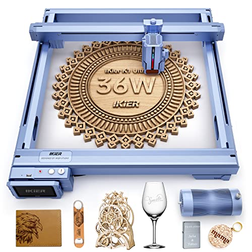 IKIER K1 Ultra 36W Lasergraviermaschine mit Air Assist 48000 mm/min Lasergravur Maschine Autofokus Automatische Sinken Gravur Fortsetzen 410 * 410 mm von IKIER