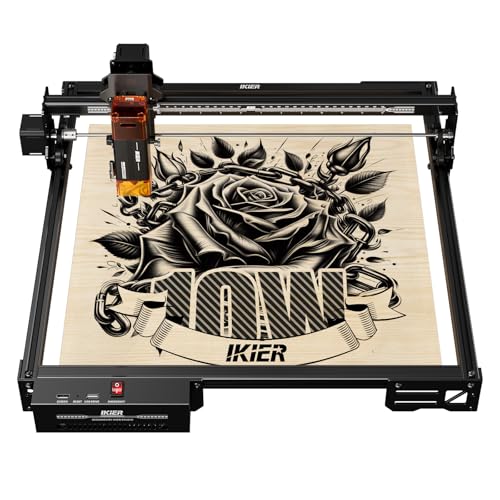 IKIER X10 Pro 10W Laser Graviermaschine APP-Steuerung 400mm/s Lasergravur Arbeitsbereich 410 * 380mm für Metall/Glas/Holz und Mehr (10, Watt) von IKIER