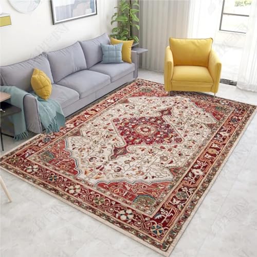 IKMEZS Living Room Teppich, Vintage Wohnzimmer Esszimmer Flur Rugs, Boho Orientalisch Style, Kurzflor Waschbarer Carpet,200x290cm von IKMEZS