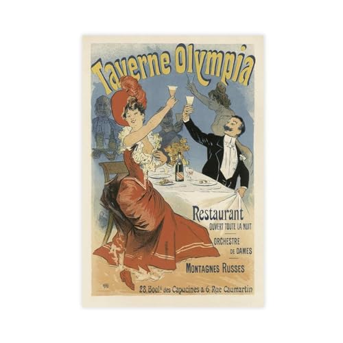 IKNBQIZH Champagner-Vintage-Poster (2) Leinwand-Poster, Wandkunst, Dekordruck, Bild Gemälde für Wohnzimmer, Schlafzimmer, Dekoration, 50 x 75 cm von IKNBQIZH