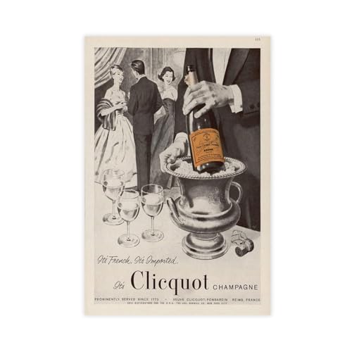 IKNBQIZH Champagner-Vintage-Poster (3) Leinwand-Poster, Wandkunst, Dekordruck, Bild Gemälde für Wohnzimmer, Schlafzimmer, Dekoration, 30 x 45 cm von IKNBQIZH