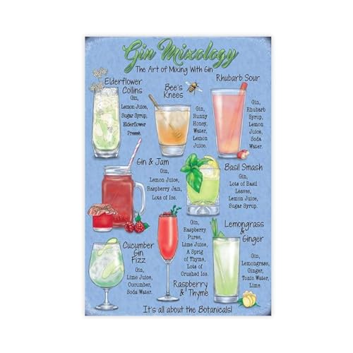 IKNBQIZH Gin Mixology Poster, Leinwand, Poster, Schlafzimmer, Dekoration, Landschaft, Büro, Raumdekoration, Geschenk, 50 x 75 cm IKNBQIZH Gin Mixology Poster, Leinwand, Poster, Schlafzimmer, Dekoration, Landschaft, Büro, Raumdekoration, Geschenk, 50 x 75 cm von IKNBQIZH