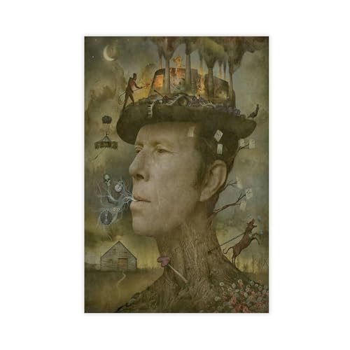 IKNBQIZH Poster "Schauspieler Tom Waits" (26) auf Leinwand, Wandkunst, Dekordruck, Bild Gemälde für Wohnzimmer, Schlafzimmer, Dekoration, 50 x 75 cm von IKNBQIZH
